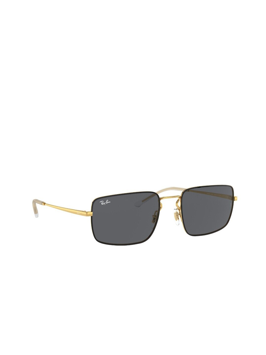 

Ray-Ban Unisex Rectangle Sunglasses with UV Protected Lens 8056597371414, Gold