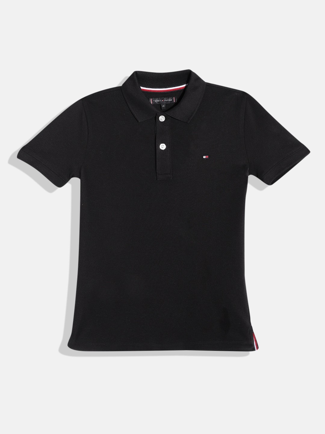 

Tommy Hilfiger Boys Pure Cotton Polo Collar T-shirt, Black