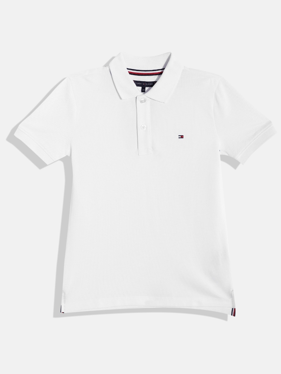 

Tommy Hilfiger Boys Pure Cotton Polo Collar T-shirt, White