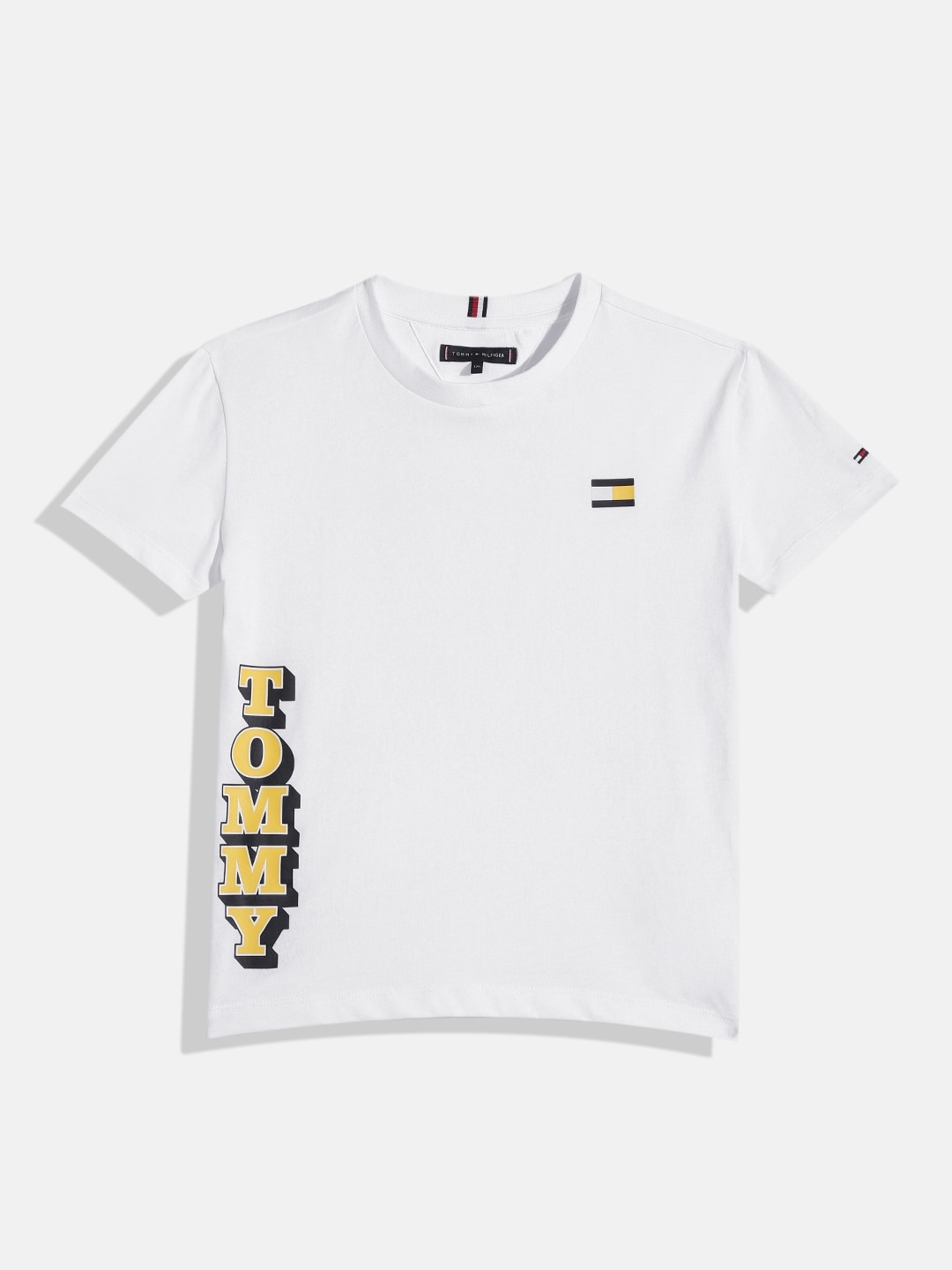 

Tommy Hilfiger Boys Brand Logo Printed Pure Cotton T-shirt, White