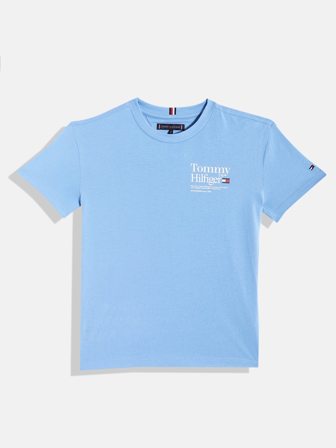 

Tommy Hilfiger Boys Pure Cotton Brand Logo Detail T-shirt, Blue