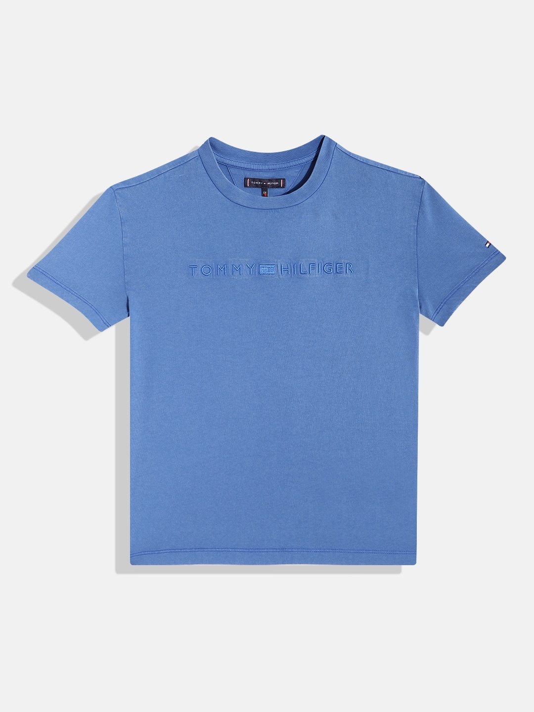 

Tommy Hilfiger Boys Pure Cotton Brand Logo Embroidered Detail T-shirt, Blue