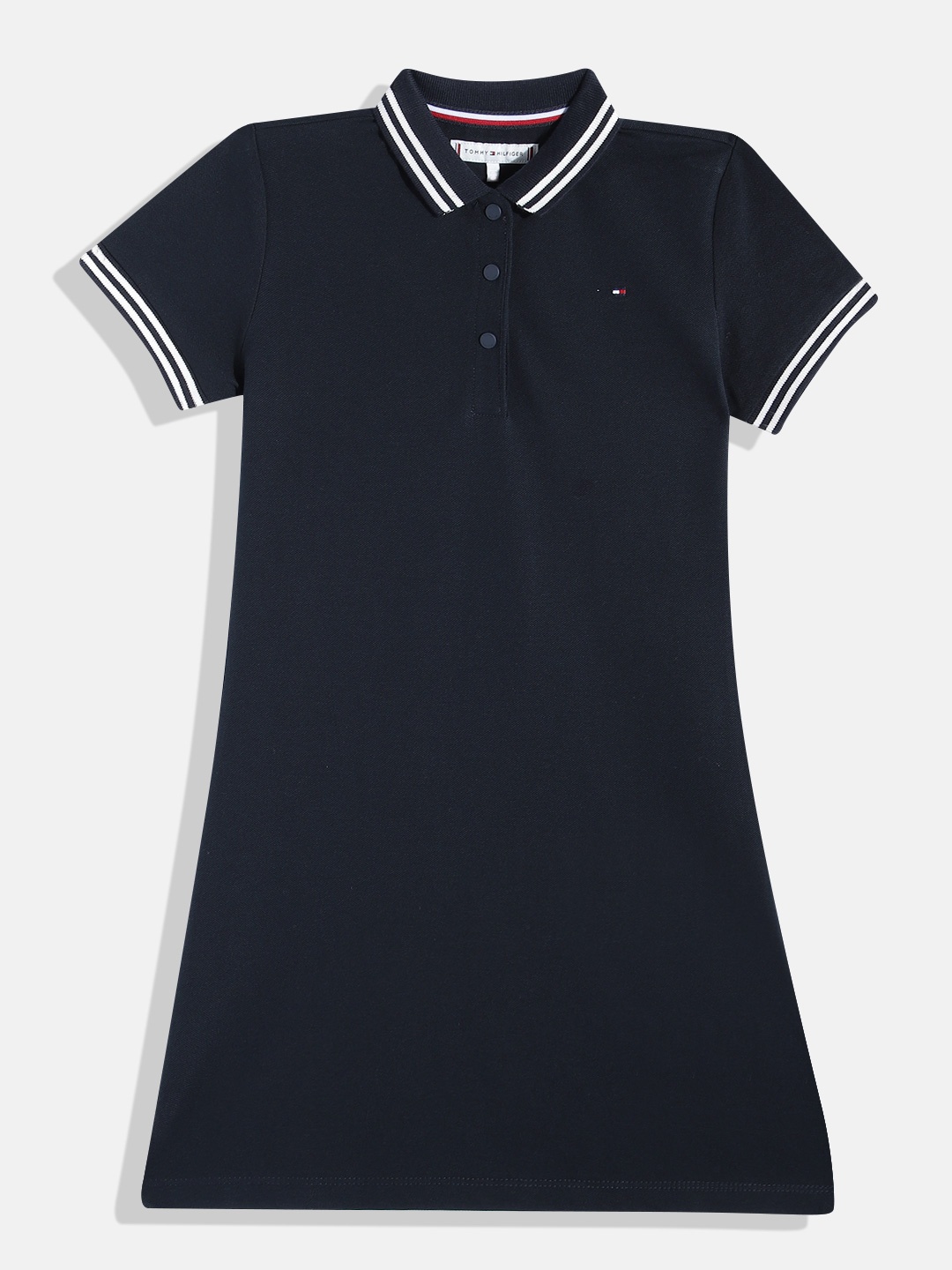 

Tommy Hilfiger Girls Polo Collar T-shirt Dress, Navy blue