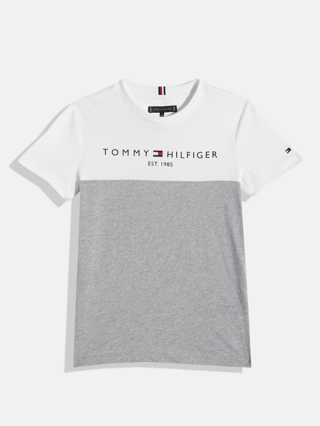 

Tommy Hilfiger Boys Colourblocked Pure Cotton T-shirt, White