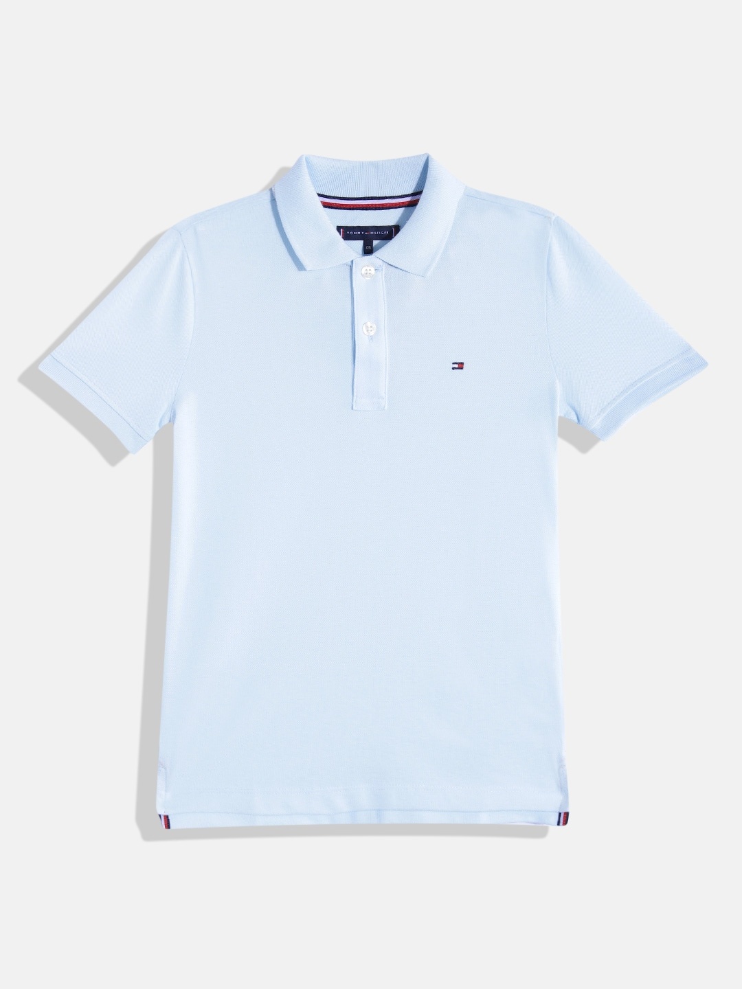 

Tommy Hilfiger Boys Pure Cotton Polo Collar T-shirt, Blue