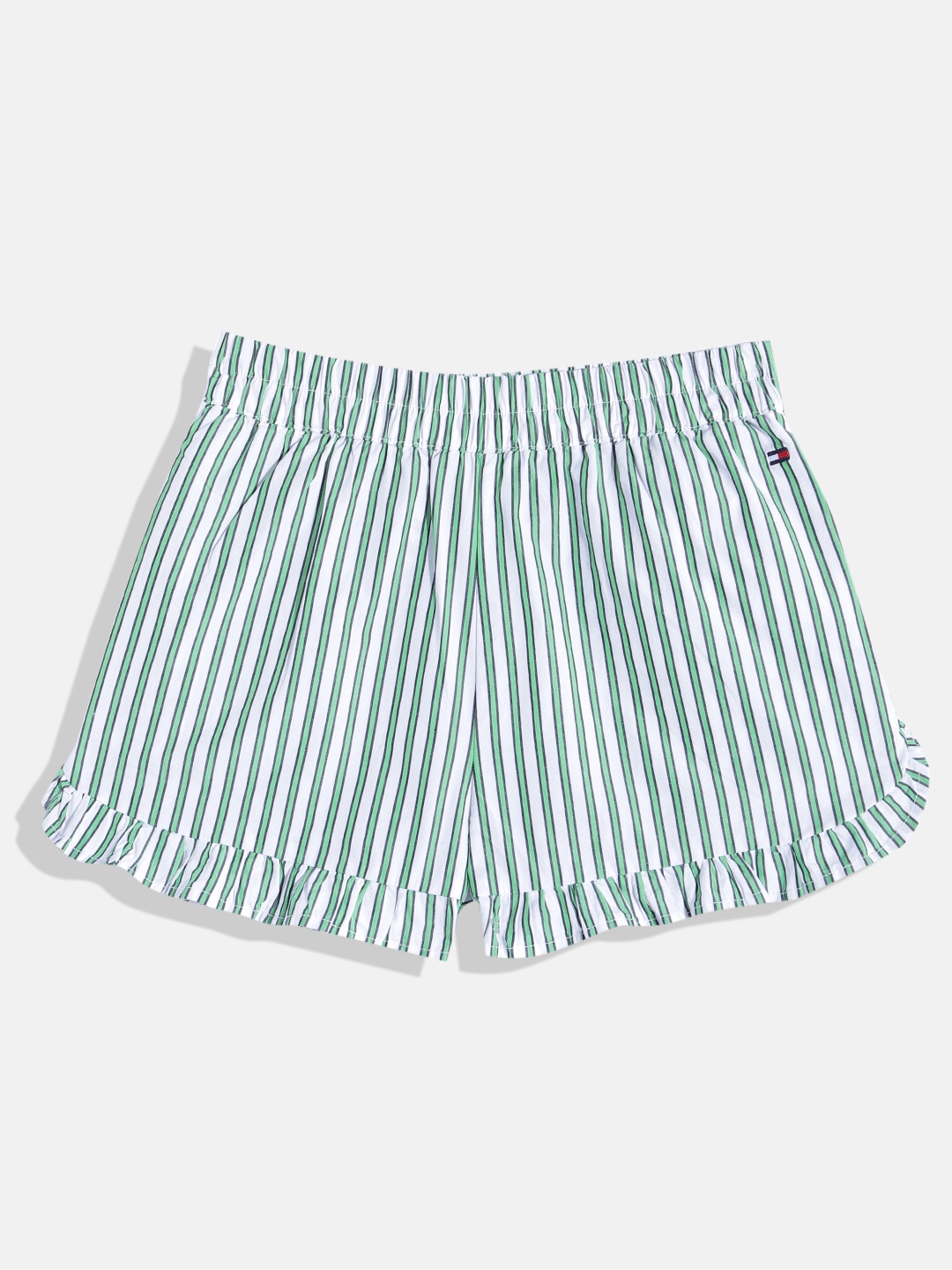 

Tommy Hilfiger Girls Striped Pure Cotton Shorts, Green