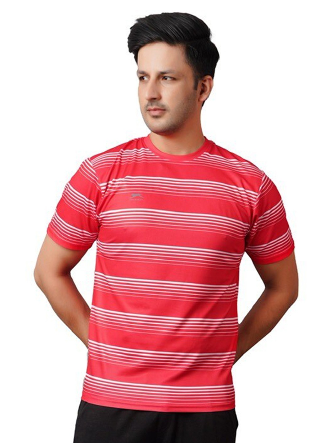 

Shiv Naresh Men Round Neck Striped T-shirt, Red