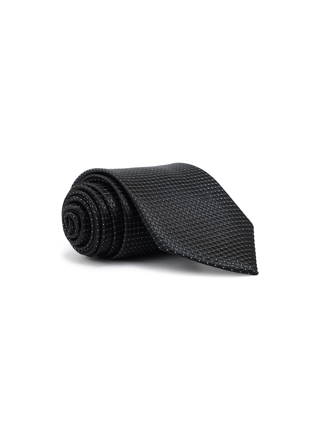 

BANGE Men Woven Design Pure Silk Broad Tie, Black