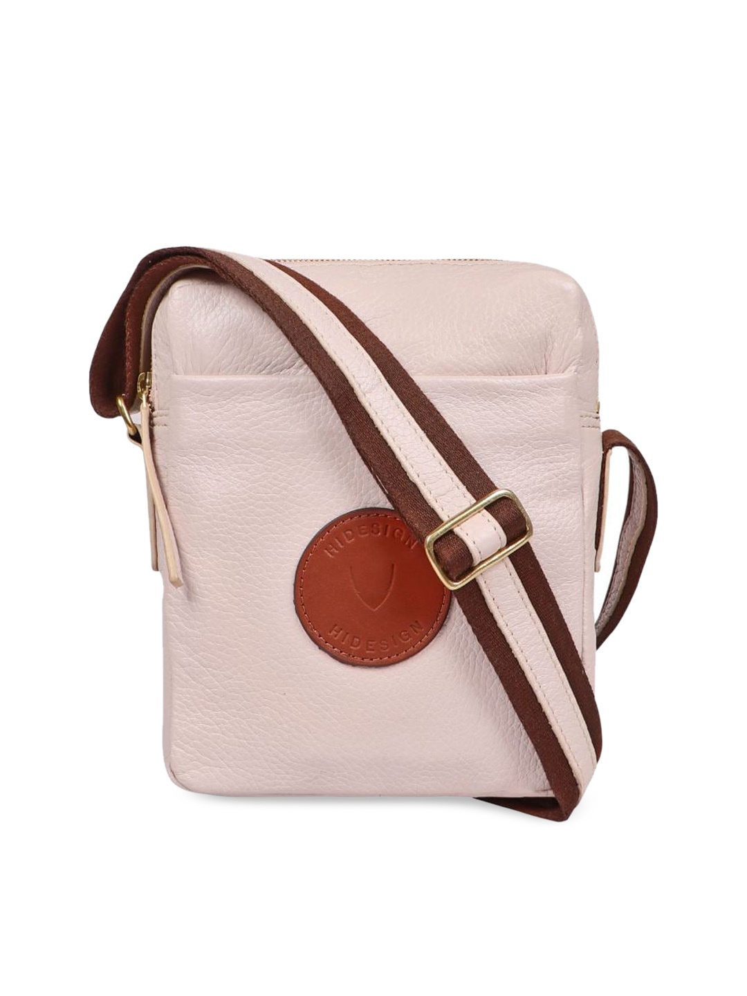 

Hidesign Textured Leather Shopper Sling Bag, Beige