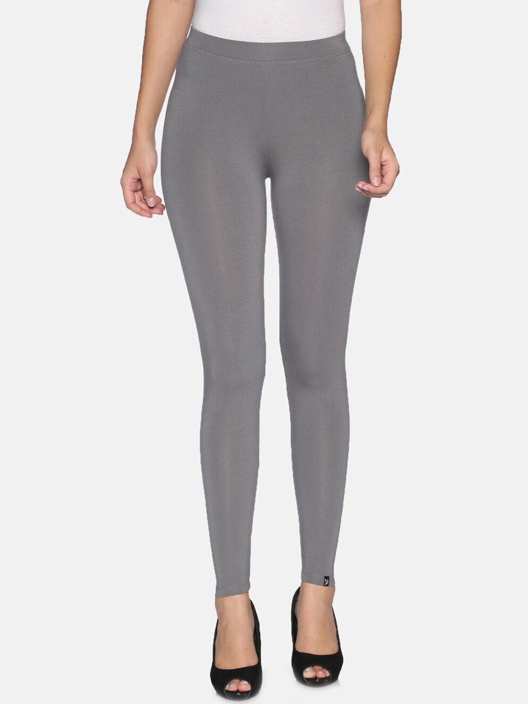 

TWIN BIRDS Women Solid Super Stretch Viscose Ankle Length Leggings, Grey