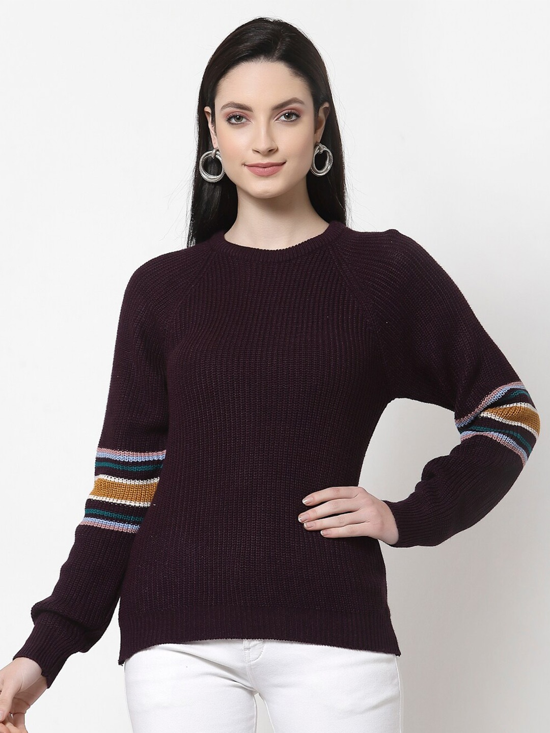 

Club York Women Ribbed Pullover, Purple