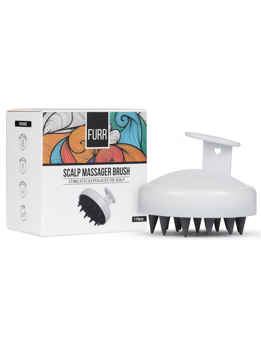 

PEESAFE FURR Scalp Massager & Shampoo Brush to Stimulate Scalp & Promote Hair Growth, White