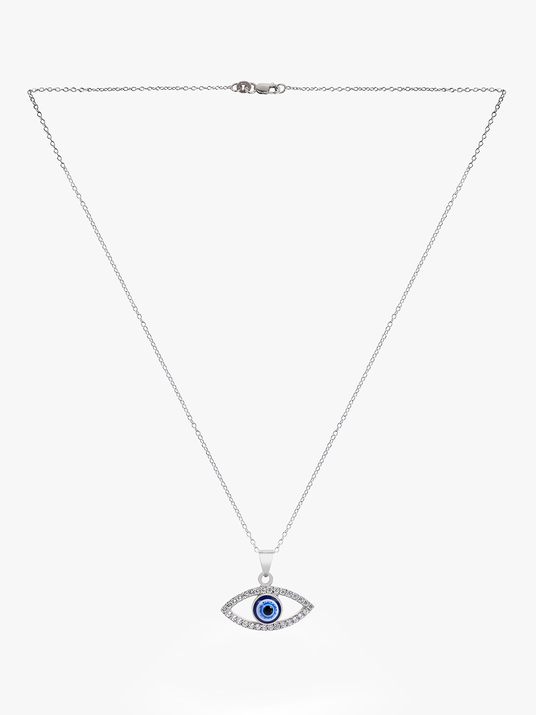 

March by FableStreet Silver-Toned & Blue Sterling Silver Rhodium-Plated Chain
