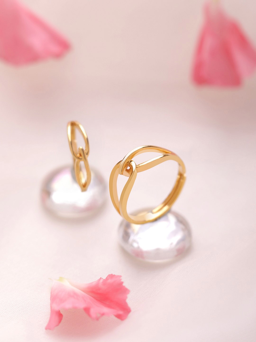 

March by FableStreet 18K Gold Plated Silver Interlocked Couple Rings
