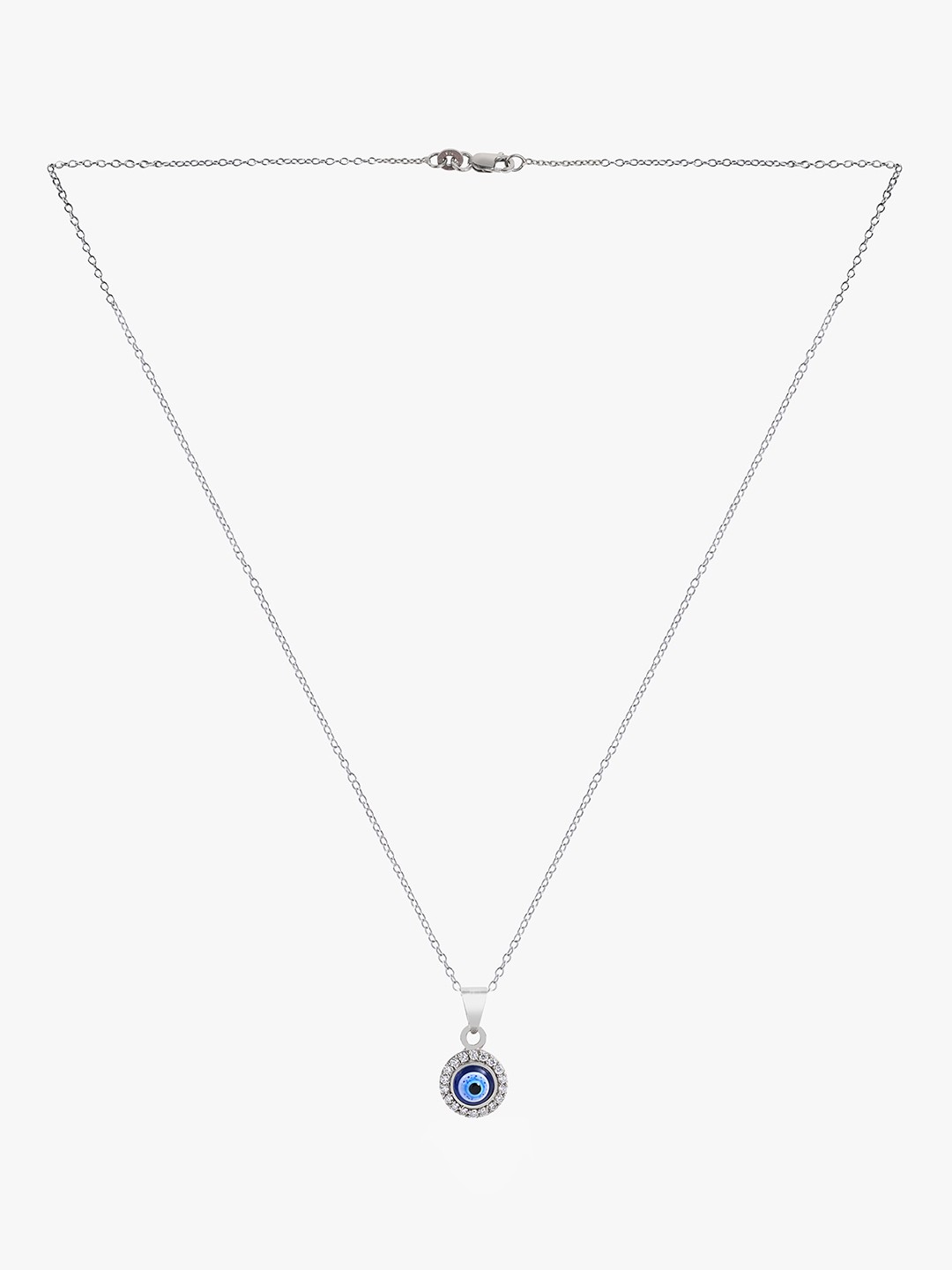 

March by FableStreet Silver-Toned & Blue Sterling Silver Rhodium-Plated Chain