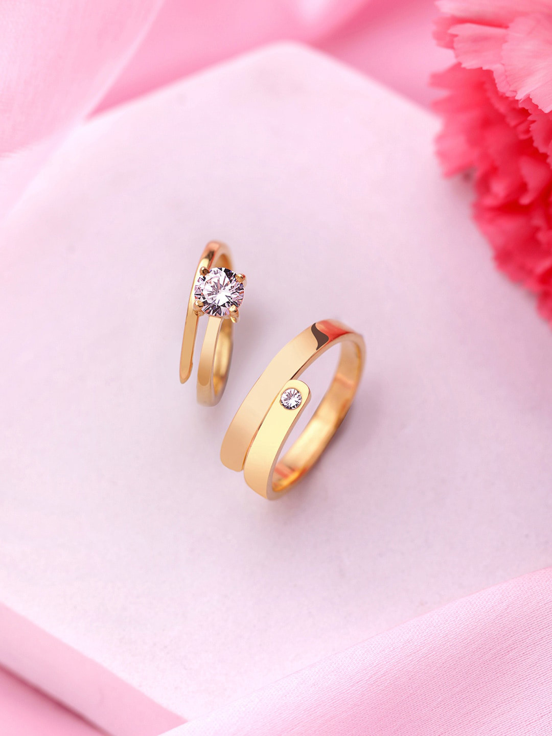 

Mikoto by FableStreet 18K Gold Plated Silver Forever Couple Rings