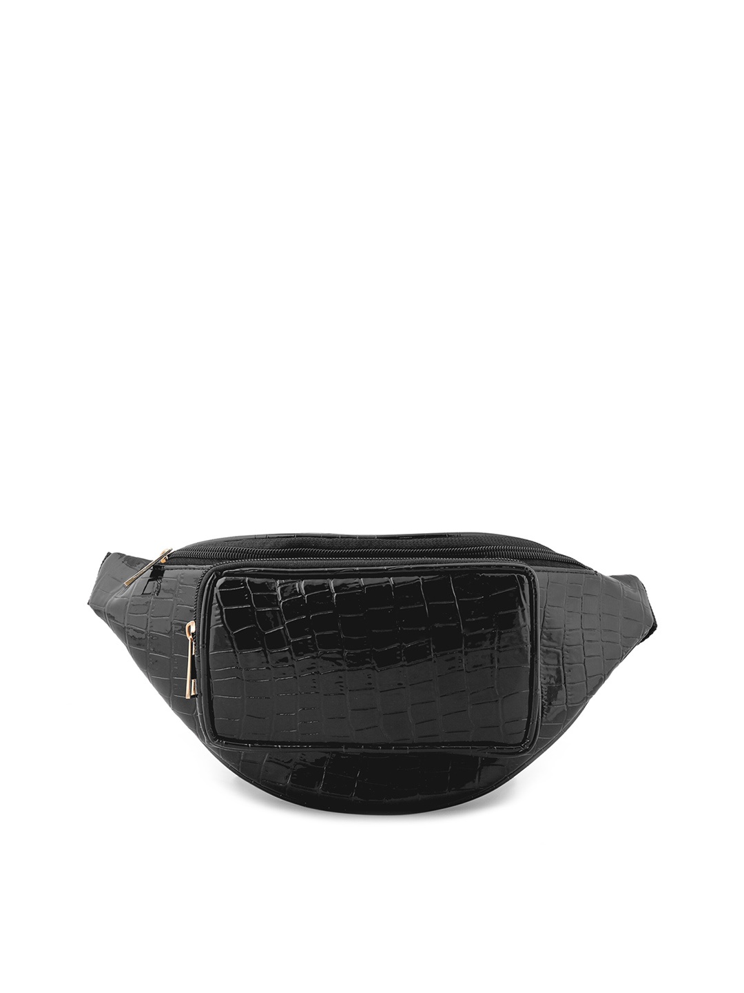 

TEAM 11 Women Textured Waist Pouch, Black