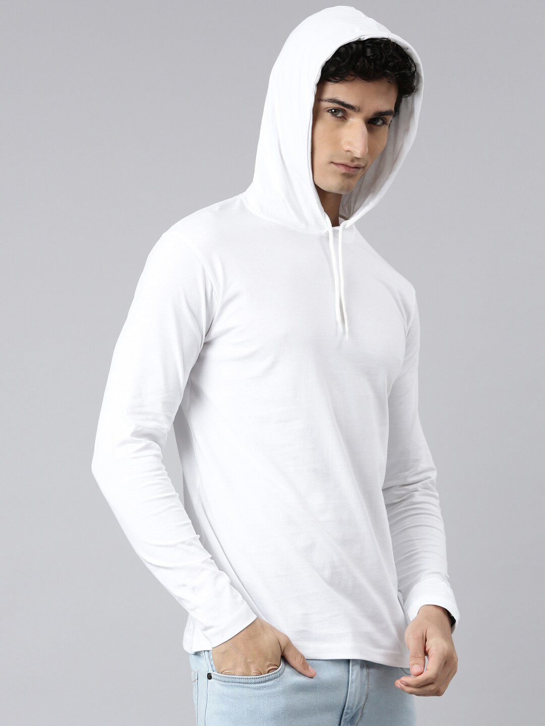 

Kryptic Men Pure Cotton Hood T-shirt, White