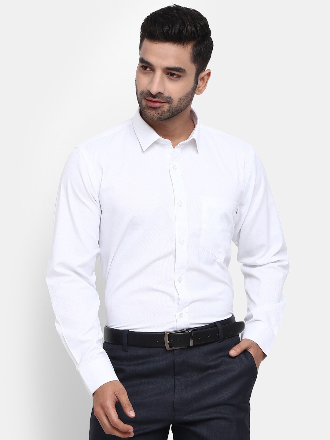 

J White by Vmart Men Classic Spread Collar Cotton Formal Shirt