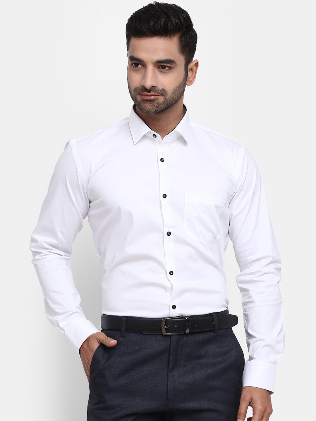 

V-Mart Men Classic Formal Cotton Shirt, White