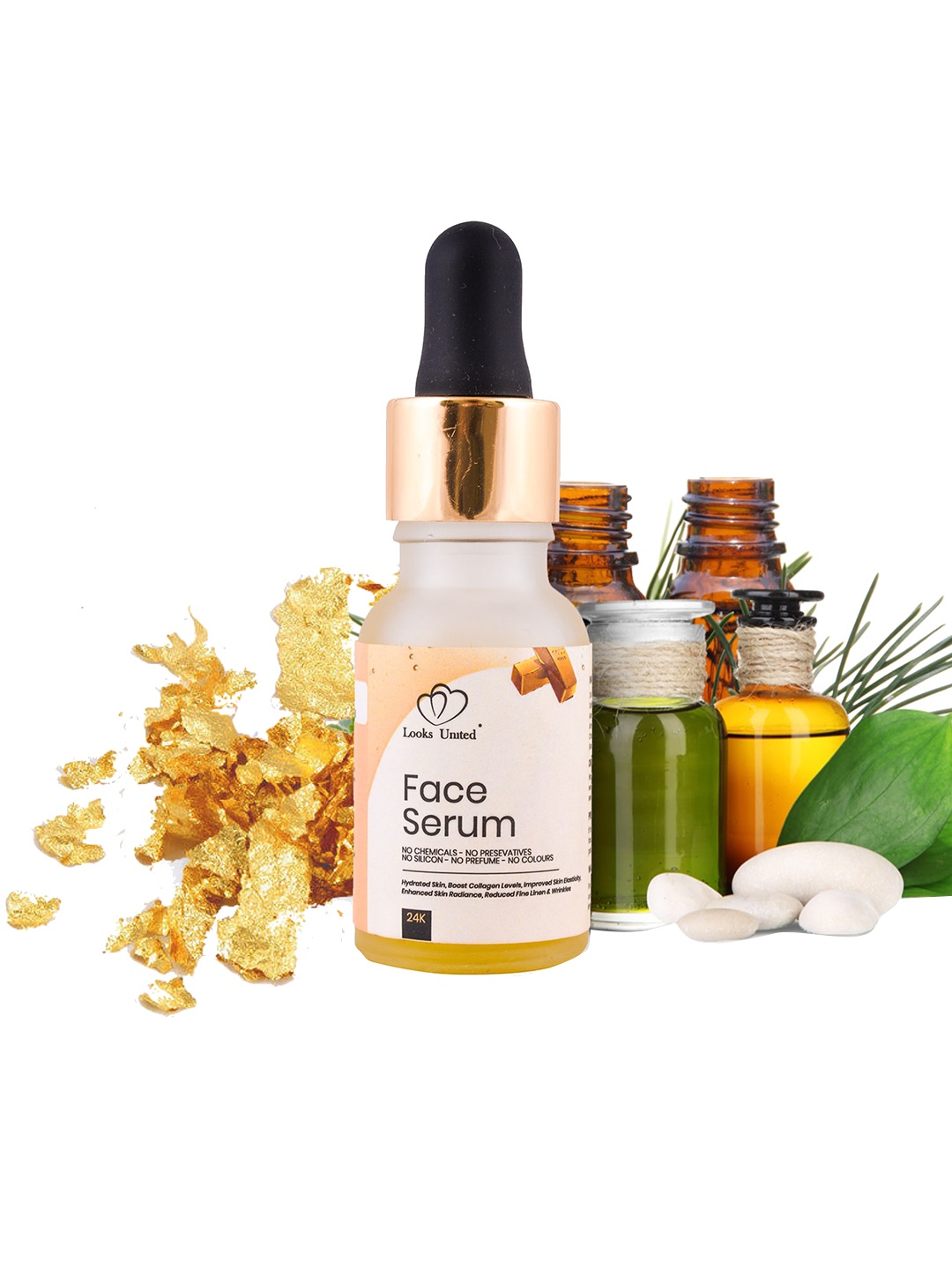 

Looks United Set Of 3 24k Gold Face Serum 15 ml, Transparent