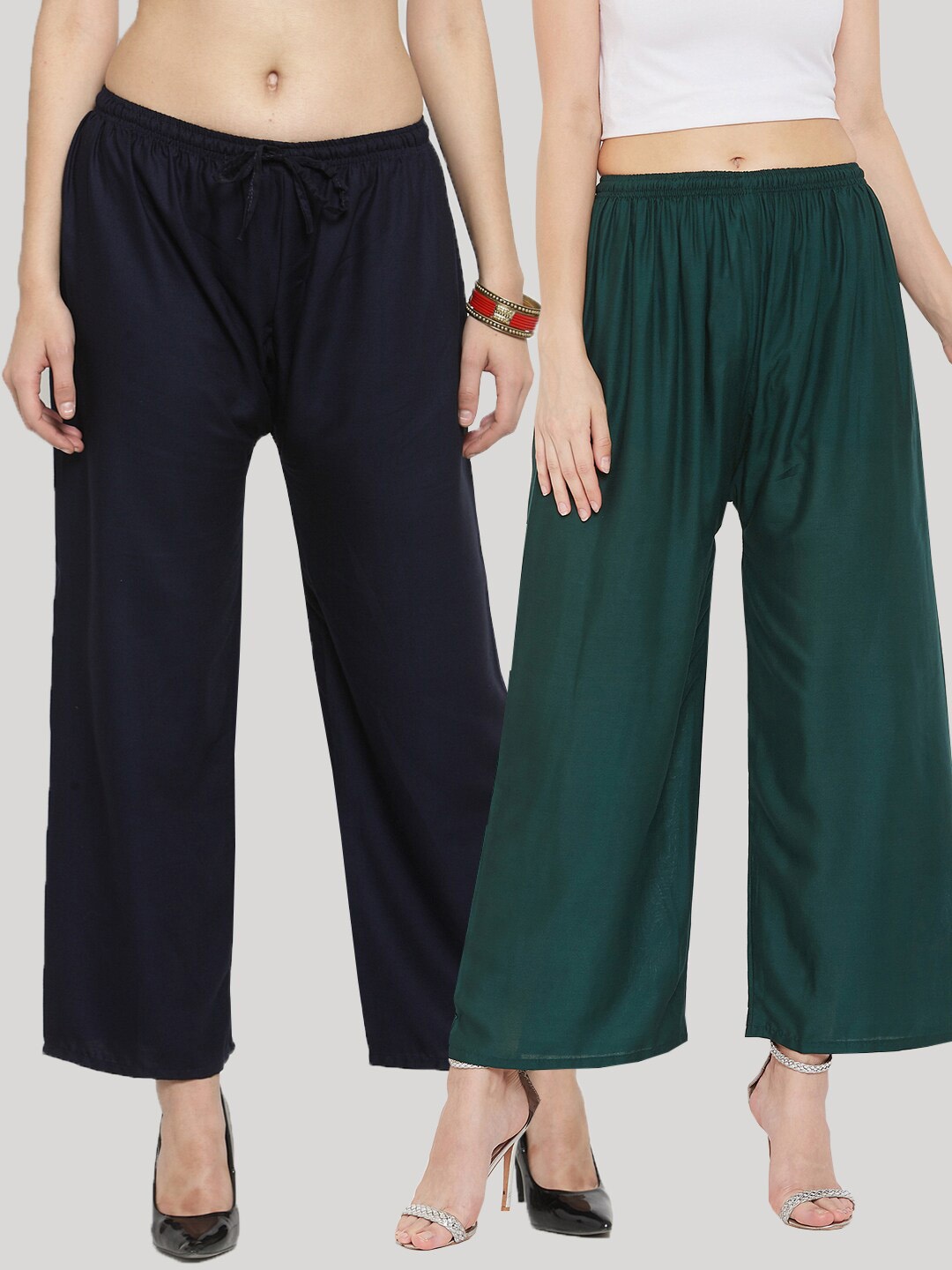 

Clora Creation Women Navy Blue & Green 2 Palazzos