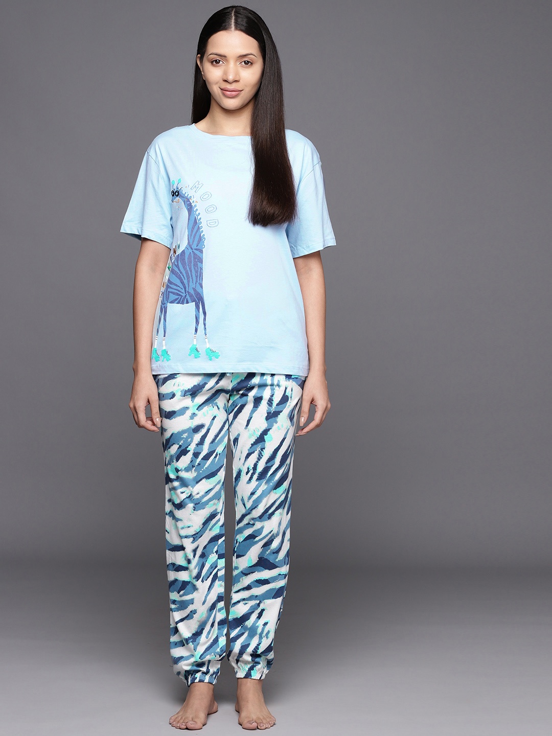 

NEXT Women Cotton Night suit, Blue