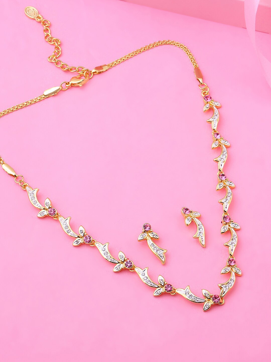 

Estele Gold-Plated Crystal-Studded Jewellery Set
