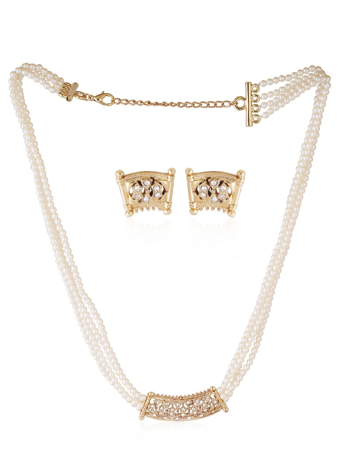 

Estele Gold-Plated Pearl Beaded Jewellery Set, White