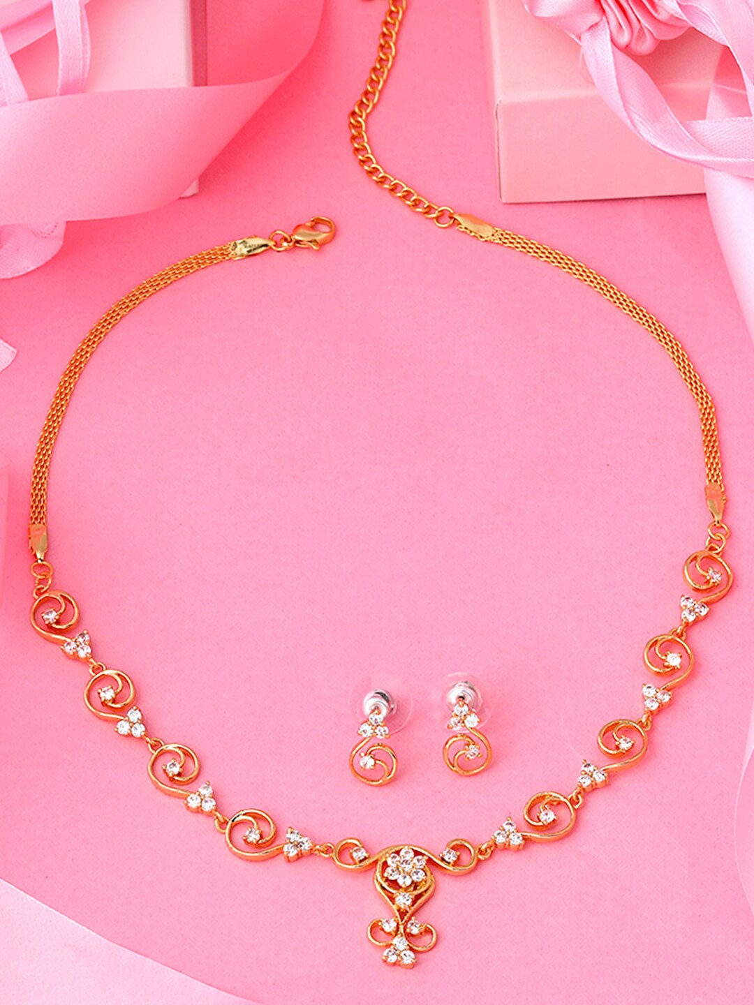 

Estele Gold-Plated CZ-Studded Jewellery Set