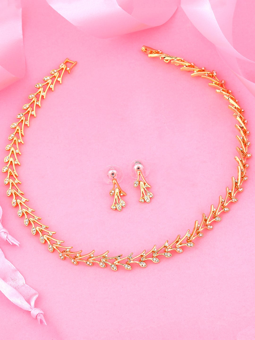 

Estele Gold Plated Dazzling with Crystals Jewellery Set, White