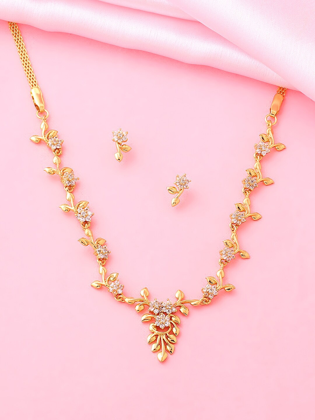 

Estele Gold-Plated CZ-Studded Jewellery Set