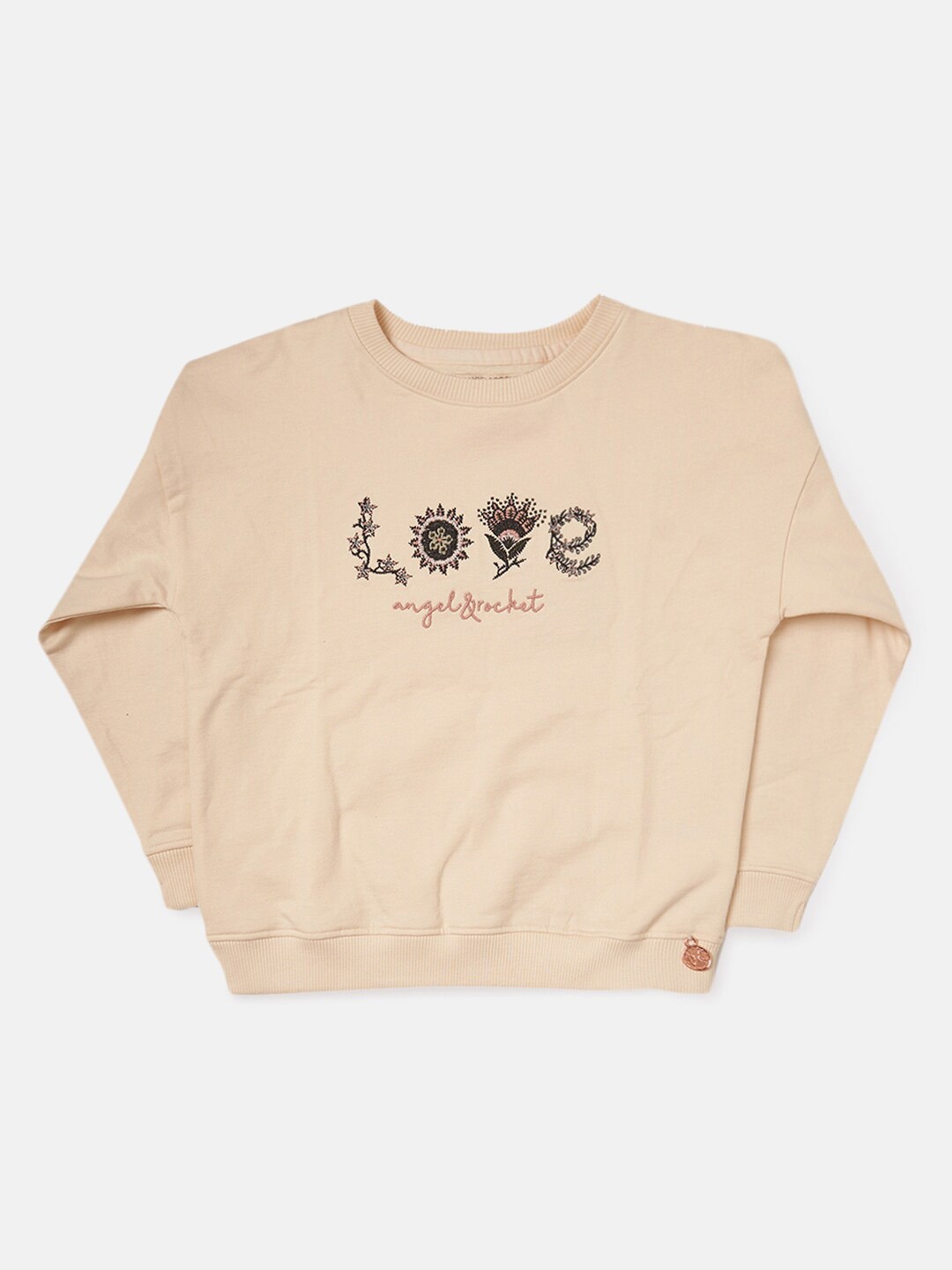 

Angel & Rocket Girls Printed Cotton Sweatshirt, Beige
