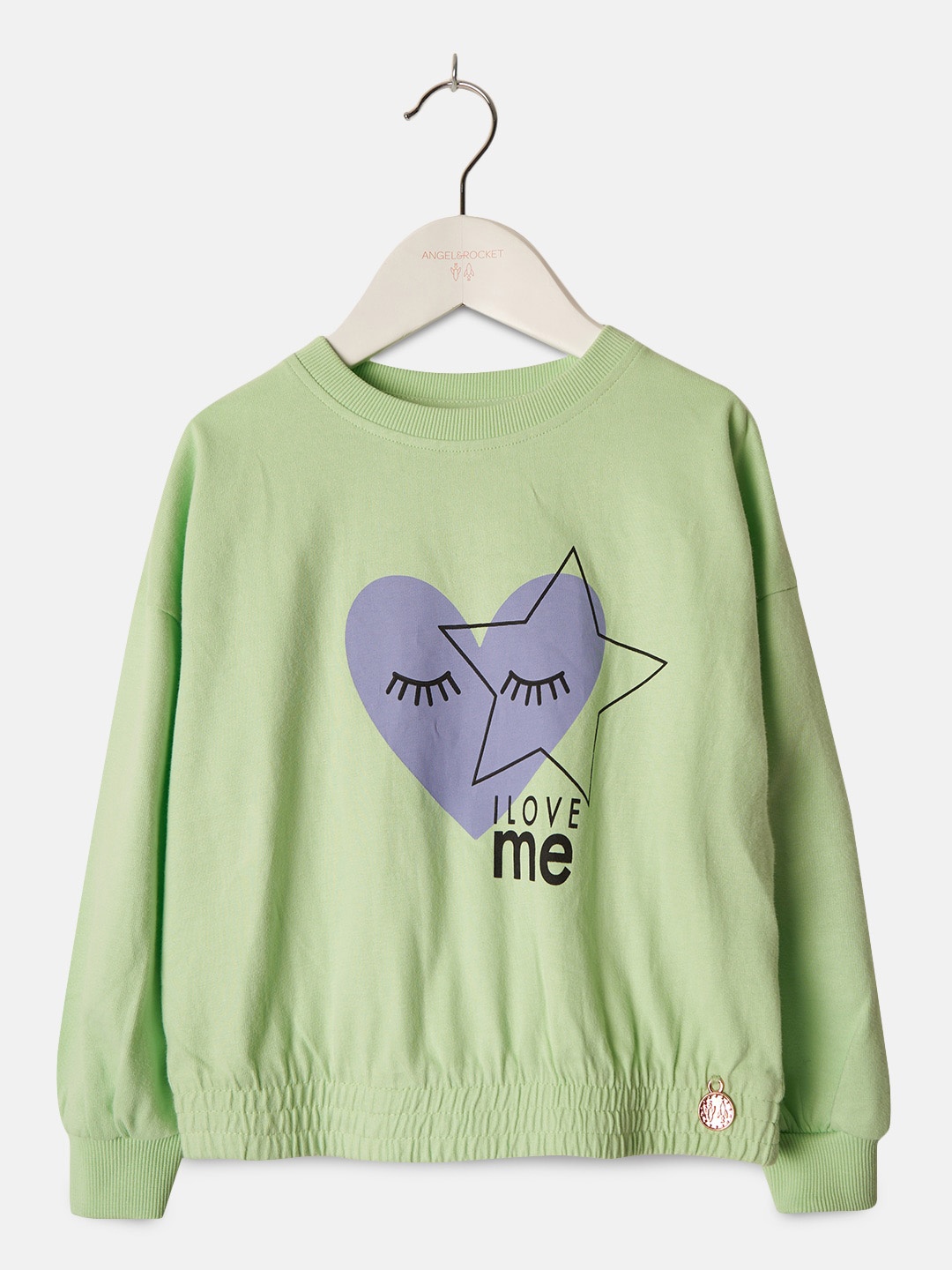 

Angel & Rocket Girls Printed Cotton Sweatshirt, Green