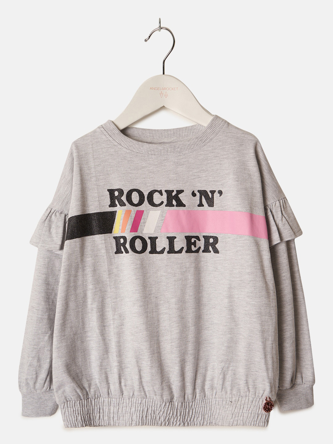 

Angel & Rocket Girls Printed Cotton Pullover Sweatshirt, Grey
