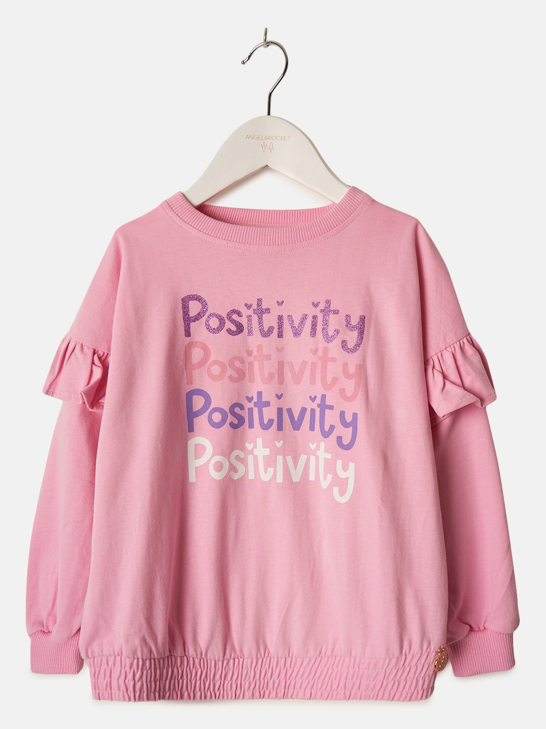 

Angel & Rocket Girls Printed Cotton Sweatshirt, Pink