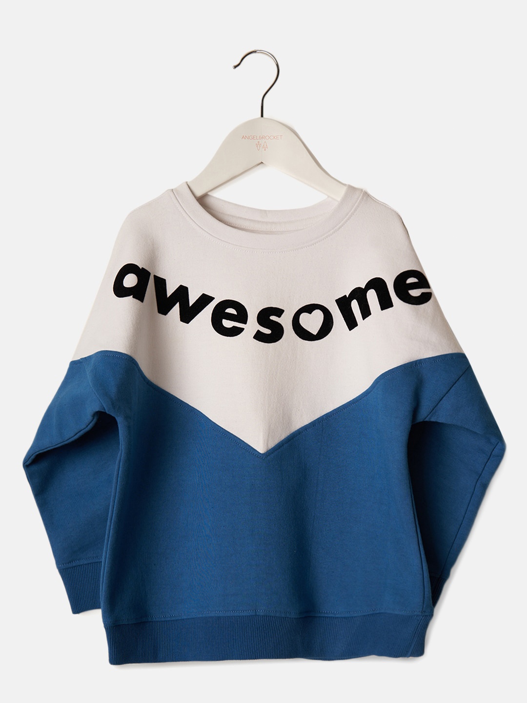 

Angel & Rocket Girls Colourblocked Cotton Sweatshirt, Blue