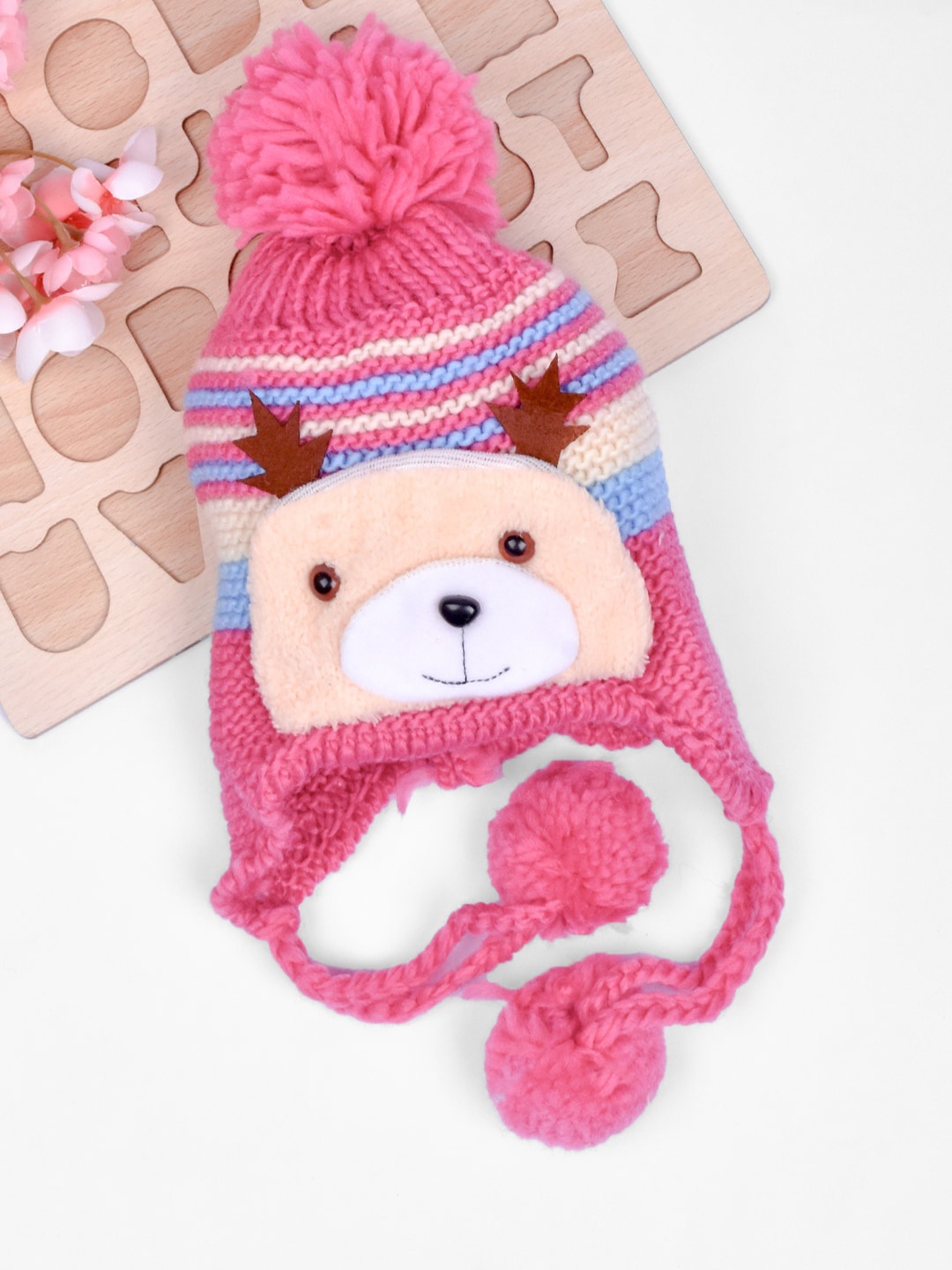 

Moms Home Kids Woolen Caps, Pink