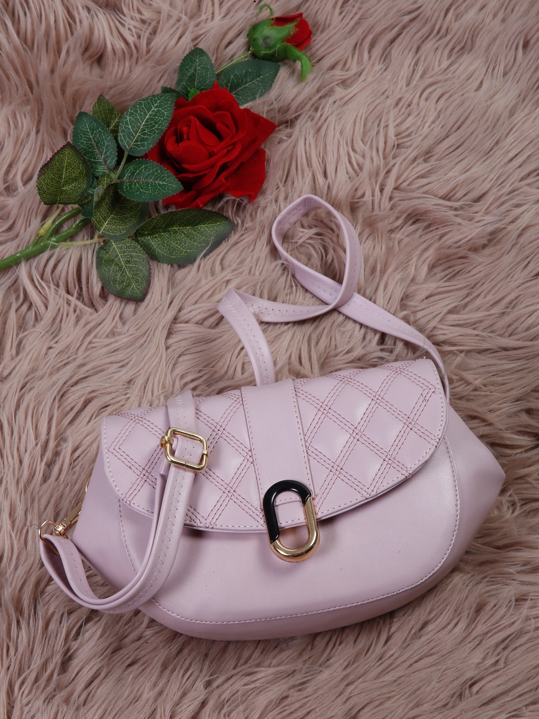 

Apsis Structured Sling Bag with Quilted, Lavender