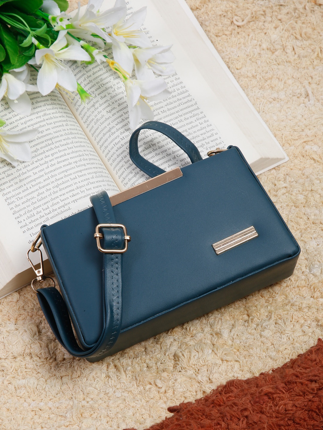 

Apsis Women Structured Sling Bag, Teal