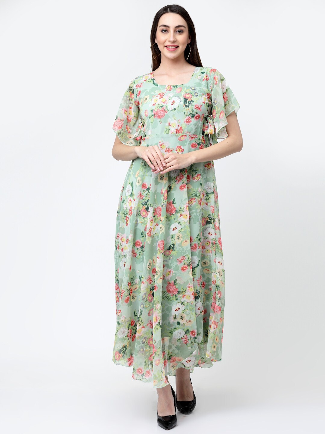 

MISS AYSE Floral Printed Maxi Dress, Sea green