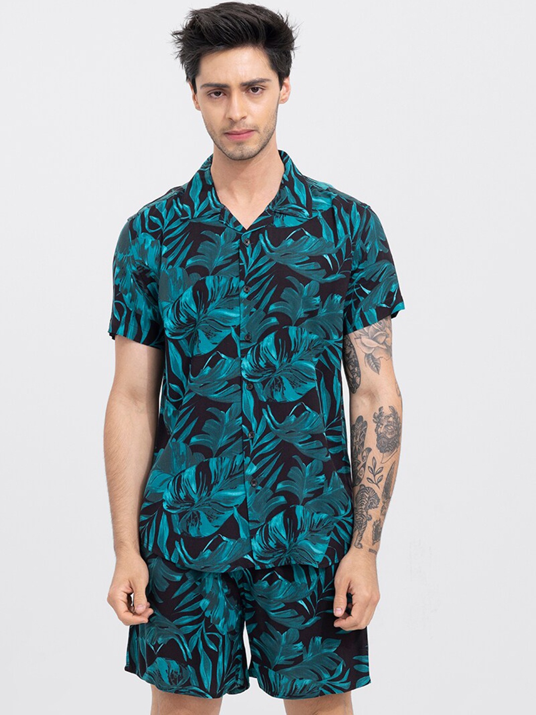 

Snitch Men Printed T-shirt with Shorts, Blue