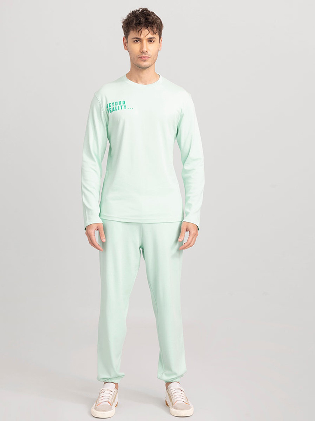 

Snitch Men Printed Sweatshirt with Joggers, Green