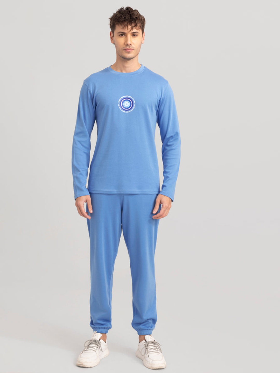 

Snitch The Best Version Men Printed Sweatshirt with Joggers, Blue