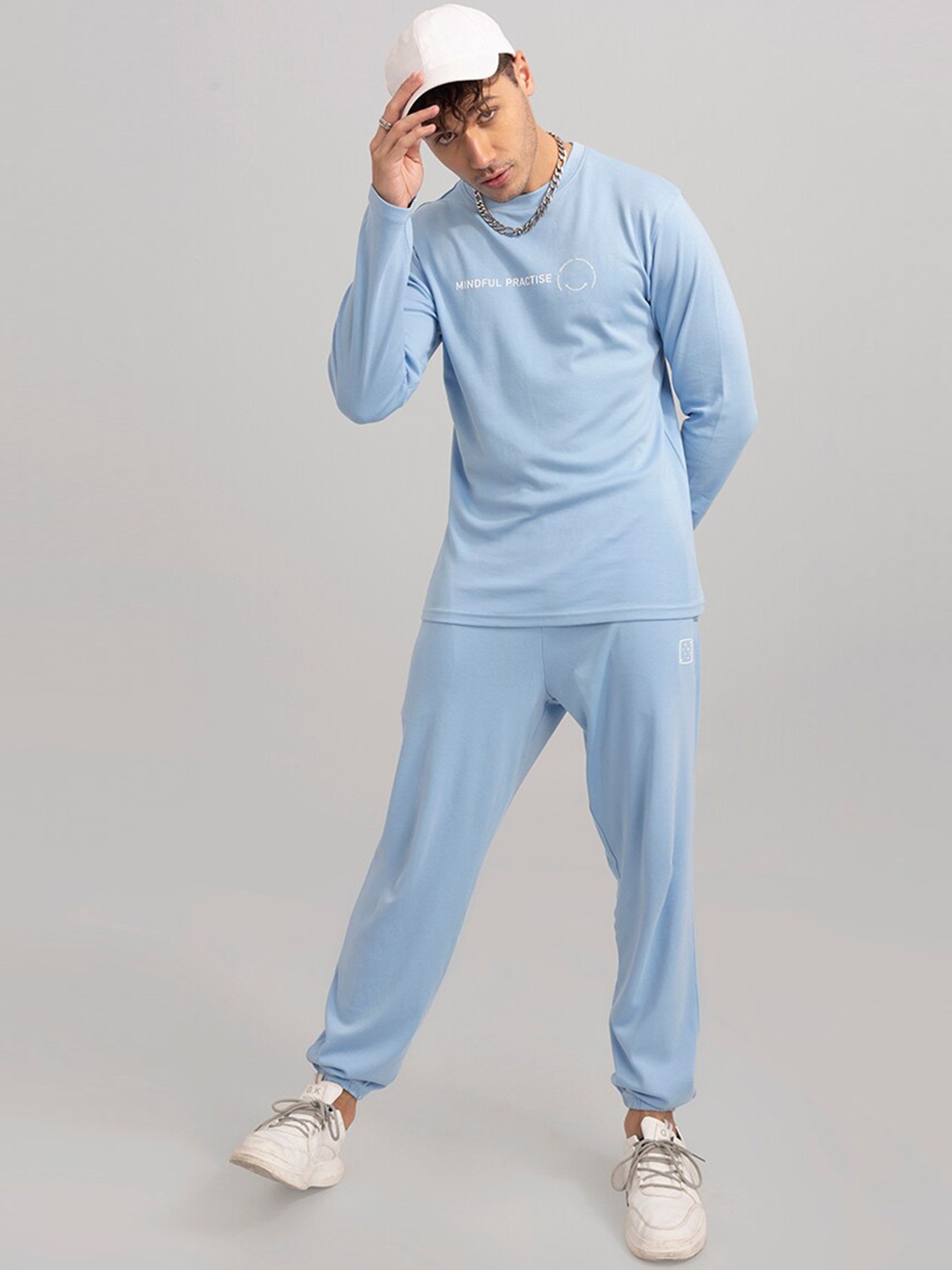 

Snitch Men Printed Sweatshirt With Joggers, Blue