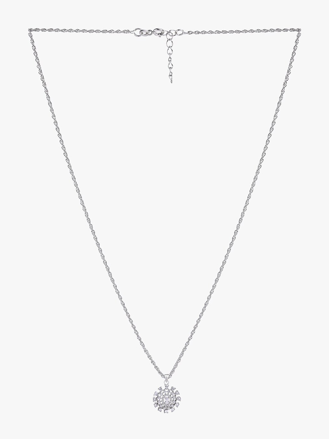 

March by FableStreet Sterling Silver Rhodium-Plated CZ-Studded Jewellery Set