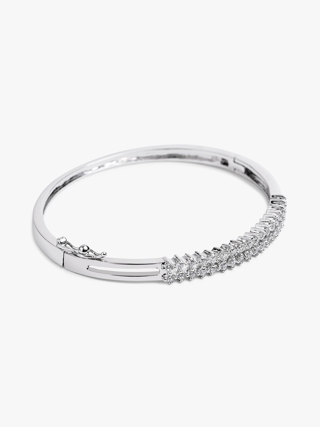 

March by FableStreet Women Sterling Silver Cubic Zirconia Rhodium-Plated Bracelet