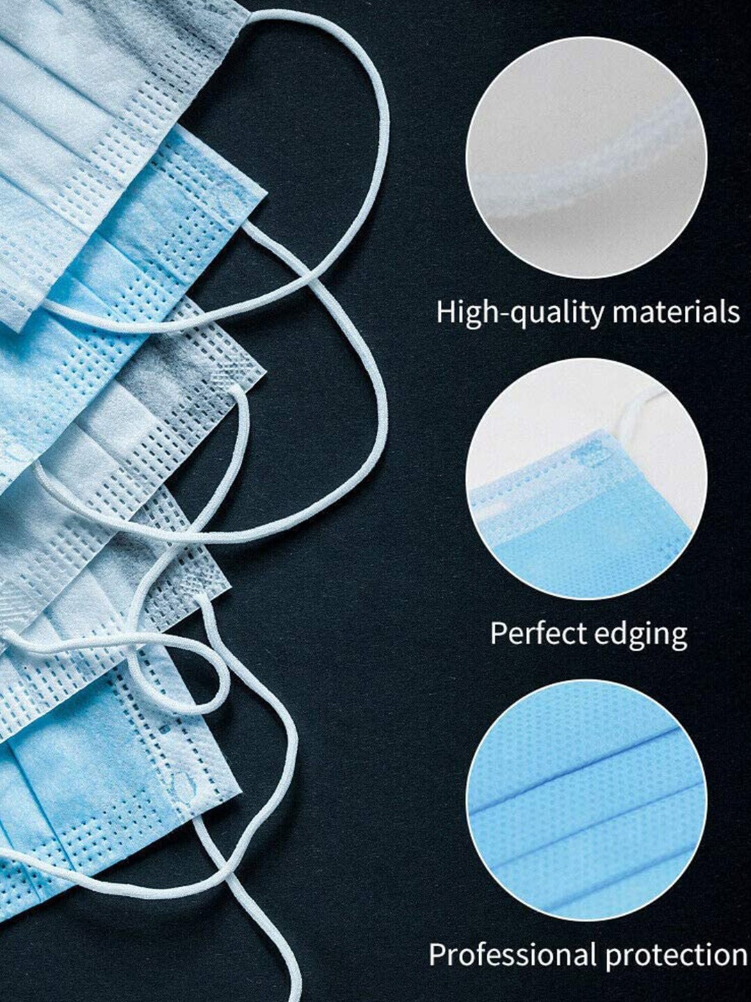 

Swiss Design Set Of 100 3 Ply Outdoor Masks, Blue