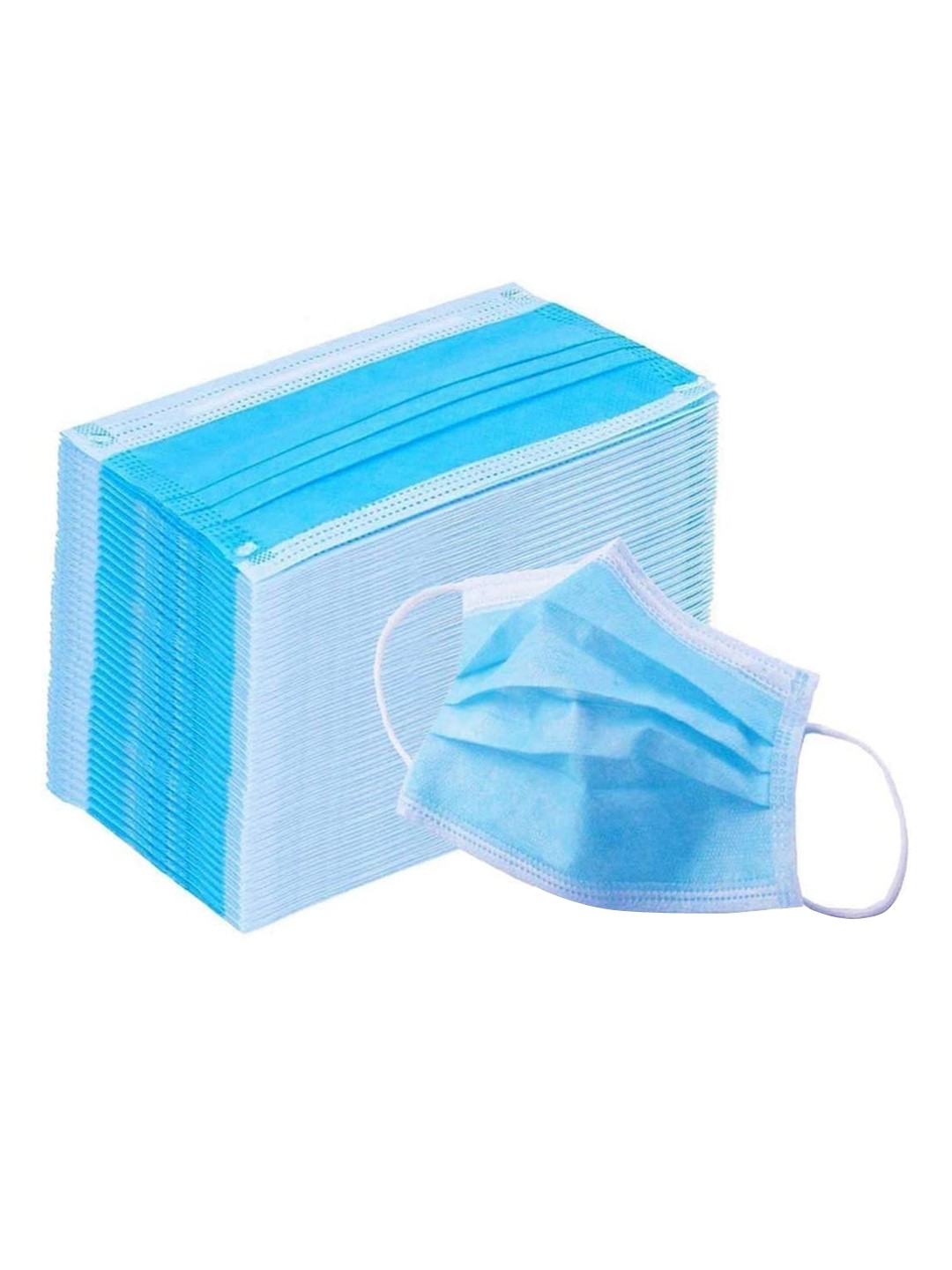 

Swiss Design Pack Of 100 3-Ply Disposable Surgical Face Masks With Nose-Pin, Blue