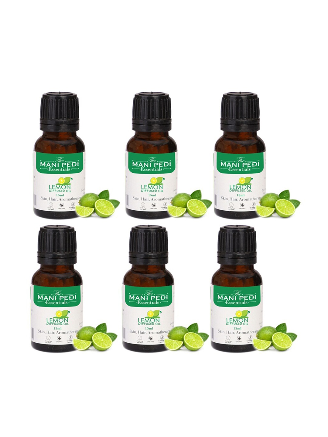 

The Mani Pedi Essentials 6-Pcs Lemon Fragrance Aroma Oil, Brown